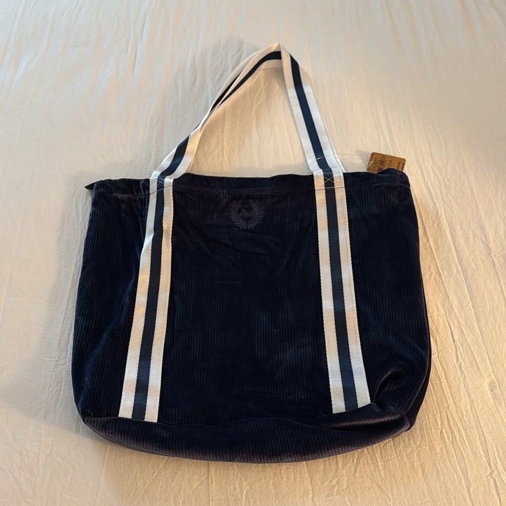 Victoria Secret BRAND NEW still in bag, Velour Navy Blue Bag zip closure